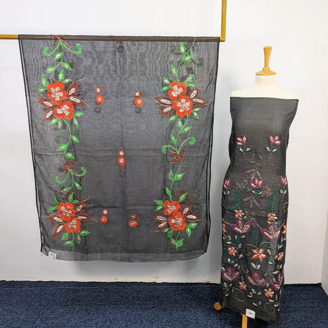 Handmade Khaadi Net With Paint , Gotta Work 2PC Unstitched