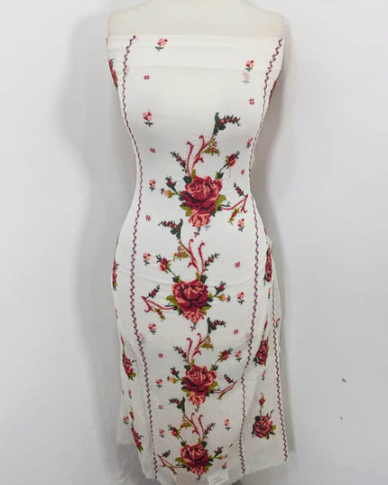 Handmade Dyeable Pure China Crinkle with Cross Stitch Work 2PC Unstitched