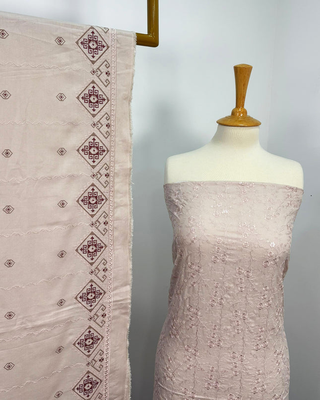 Fancy Viscose  Embroidered Shirt And Dupatta