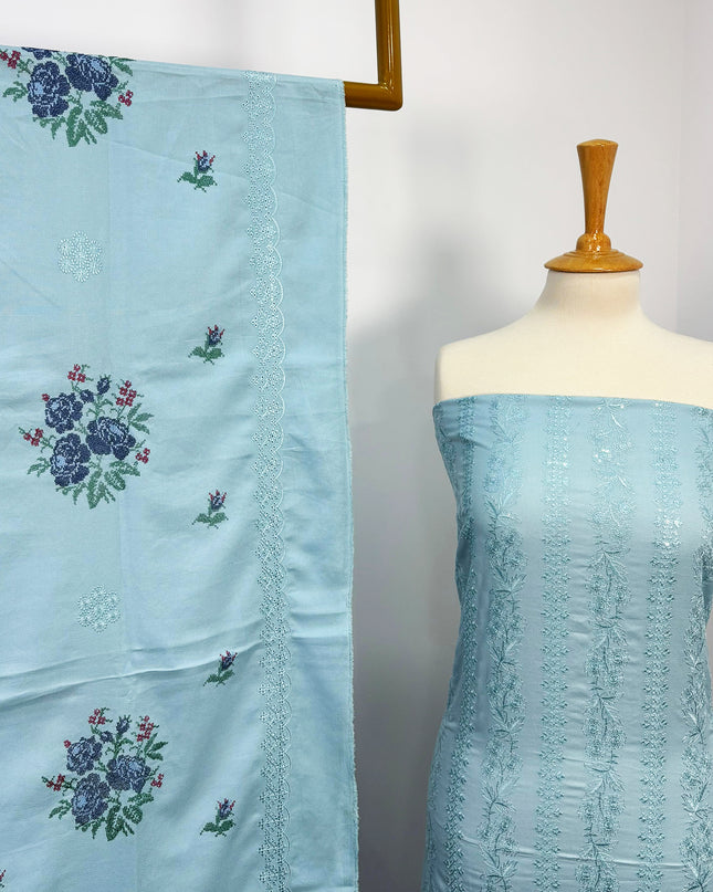 Fancy Viscose  Embroidered Shirt With Multi Color Work Dupatta