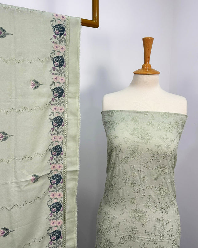 Fancy Viscose  Embroidered Shirt With Multi Color Work Dupatta