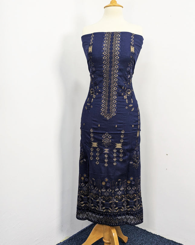 Heavy Embroidered  Wool  With Velvet Shawl