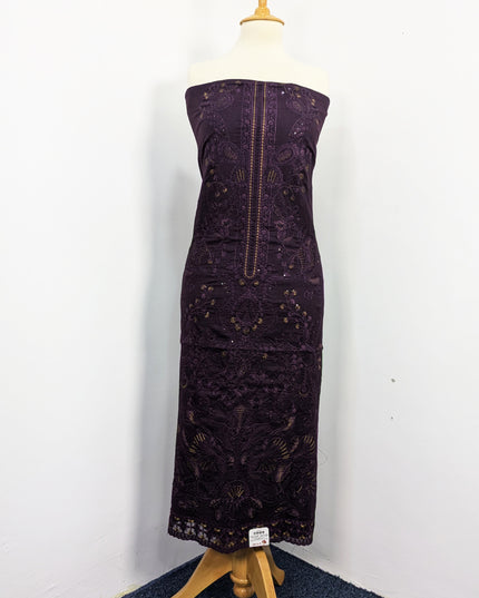 Heavy Embroidered  Wool  With Velvet Shawl