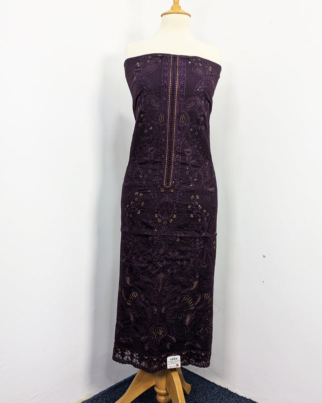 Heavy Embroidered  Wool  With Velvet Shawl