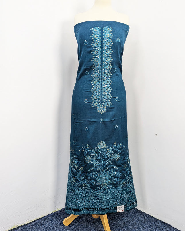 Heavy Embroidered  Wool  Suit With Velvet Shawl