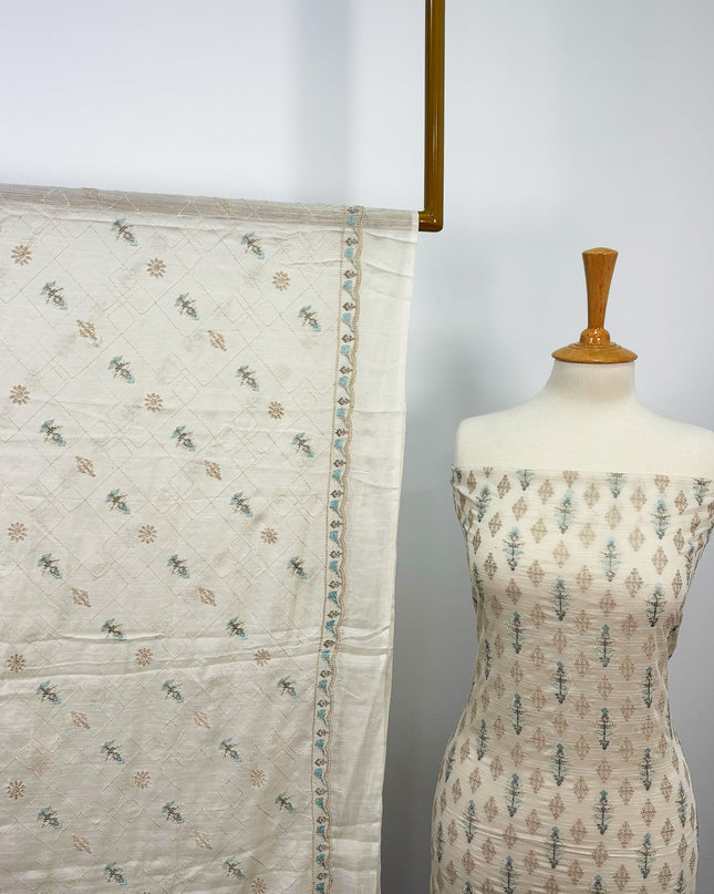Fancy Embroidered Lawn With Chikankari Work
