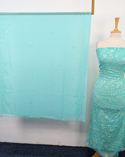 Fancy Crinkle Chiffon with Embroidered Work 2PC Unstitched