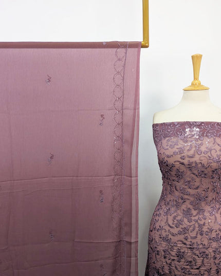 Fancy Crinkle Chiffon with Embroidered Work 2PC Unstitched