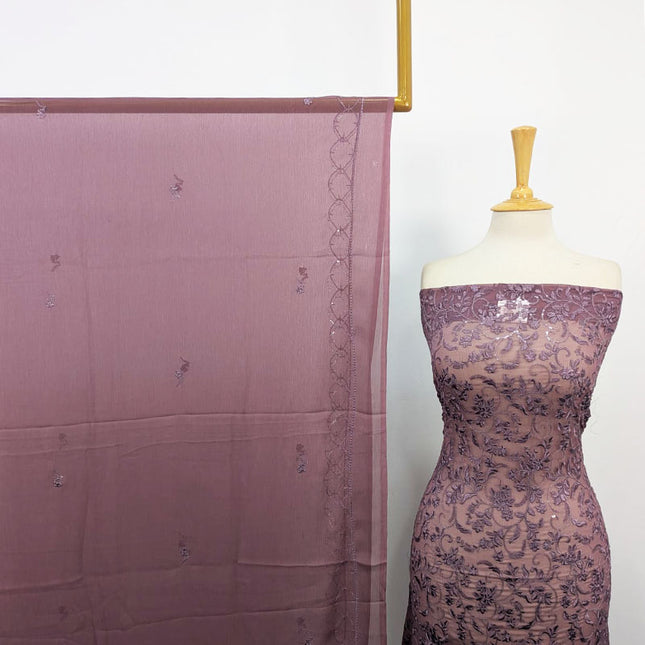 Fancy Crinkle Chiffon with Embroidered Work 2PC Unstitched