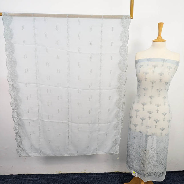 Embroidered Chiffon With Chikankari Cut Work 2PC Unstitched