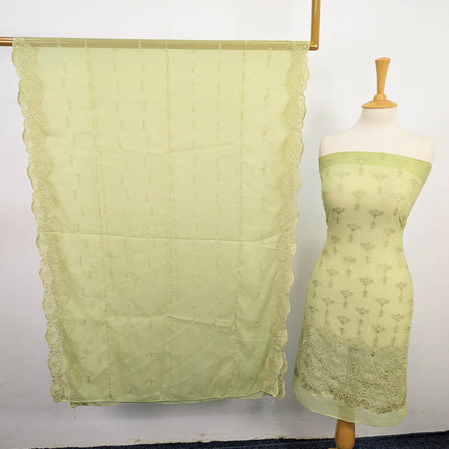 Embroidered Chiffon With Chikankari Cut Work 2PC Unstitched