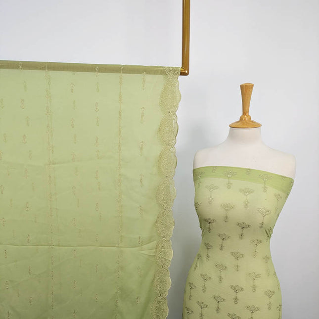 Embroidered Chiffon With Chikankari Cut Work 2PC Unstitched