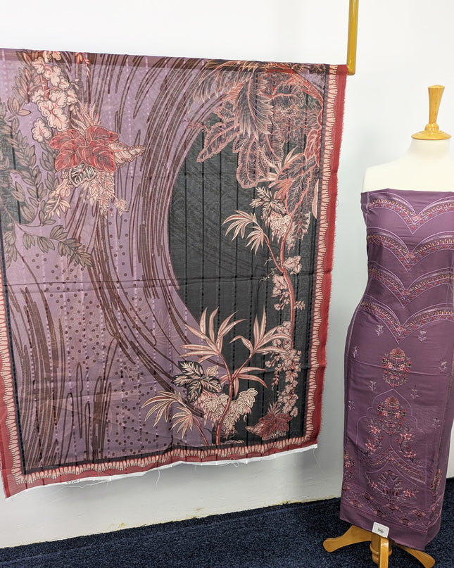 Fancy Embroidered Digital Lawn Unstitched