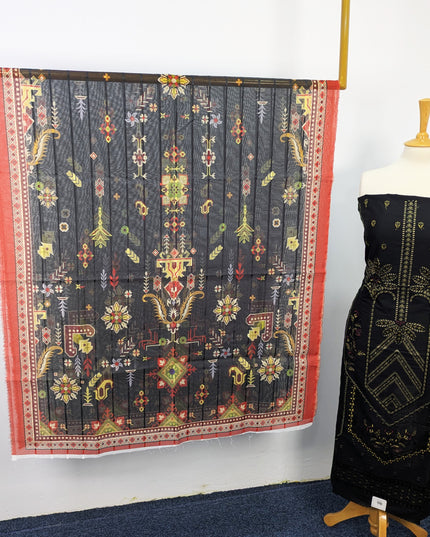 Fancy Embroidered Digital  Lawn Unstitched
