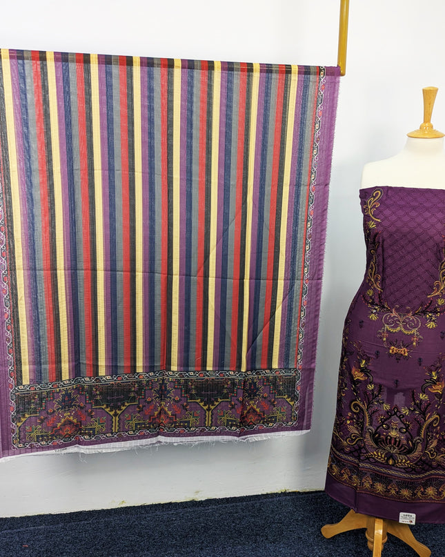 Fancy Embroidered Digital  Lawn Unstitched