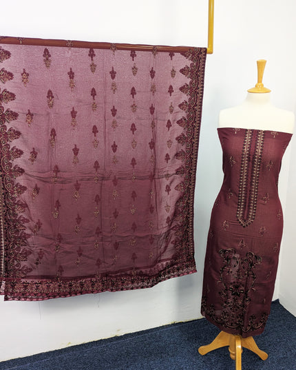 Fancy Embroidered Lawn With Chiffon Dupatta