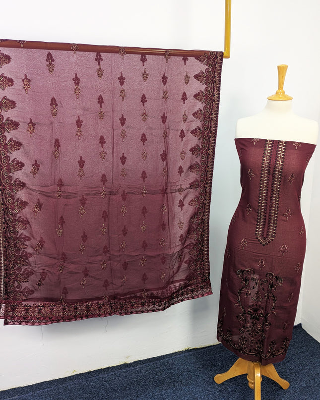 Fancy Embroidered Lawn With Chiffon Dupatta