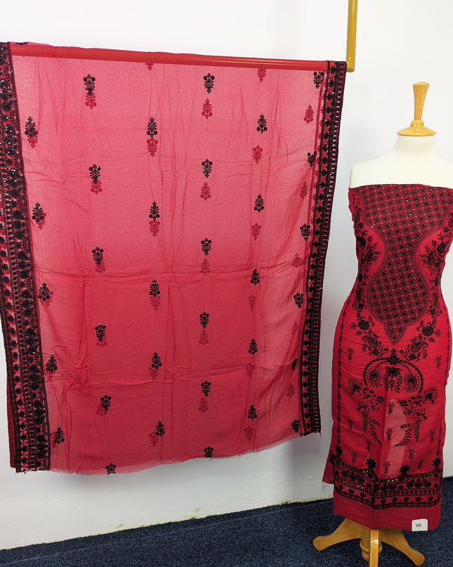 Fancy Embroidered Lawn With Chikankari Work Unstitched