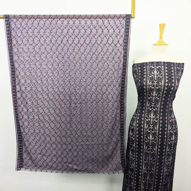 Crinkle Chiffon with Full Jaal Sitara Work 2PC Unstitched