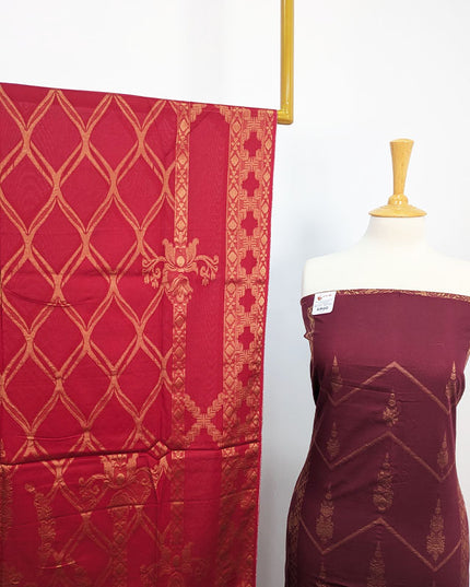 Fancy Printed Banarasi Work Lawn With Contrast Dupatta