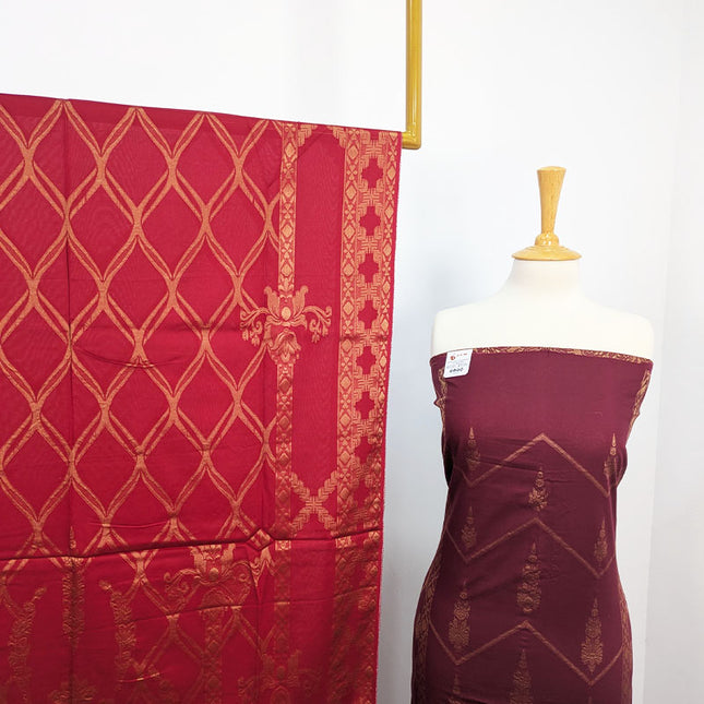 Fancy Printed Banarasi Work Lawn With Contrast Dupatta
