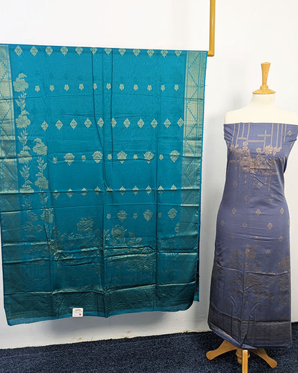 Printed Banarasi Work Lawn With Contract Dupatta