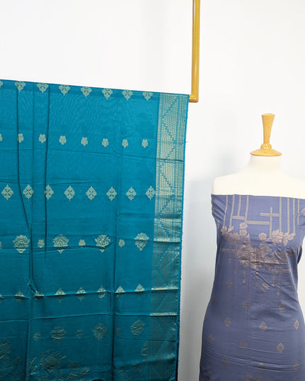 Printed Banarasi Work Lawn With Contract Dupatta