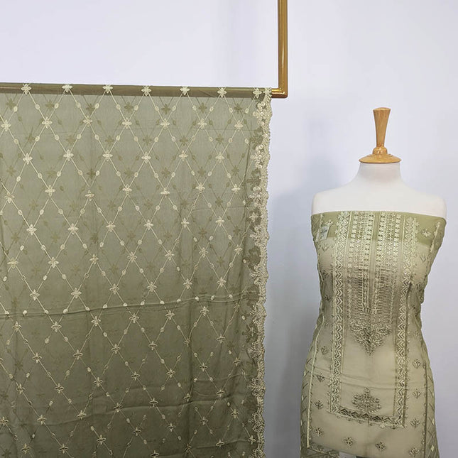 Fancy Embroidered Organza 2PC Unstitched