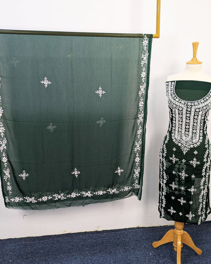 Handmade Pakka Tanka Embroidered Chiffon 2pc Unstitched