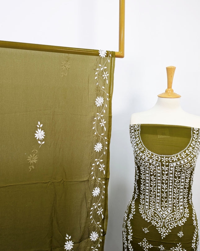 Handmade Pakka Tanka Embroidered Chiffon 2pc Unstitched