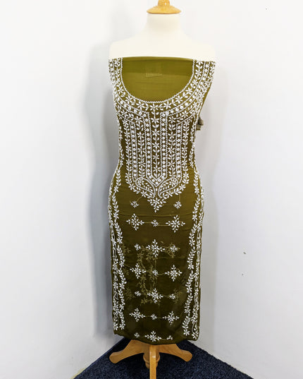 Handmade Pakka Tanka Embroidered Chiffon 2pc Unstitched