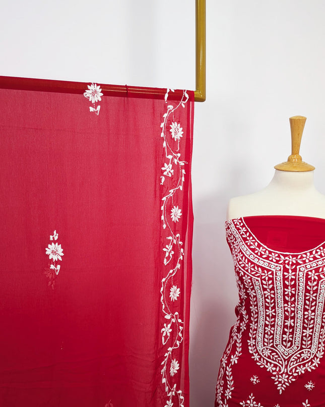 Handmade Pakka Tanka Embroidered Chiffon 2pc Unstitched