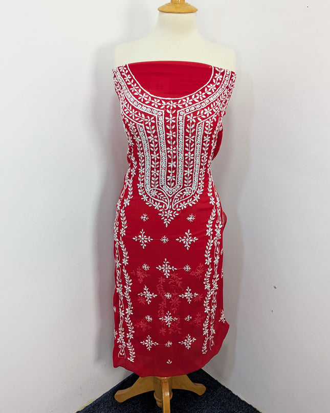 Handmade Pakka Tanka Embroidered Chiffon 2pc Unstitched
