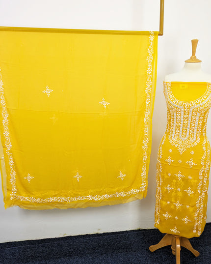 Handmade Pakka Tanka Embroidered Chiffon 2pc Unstitched