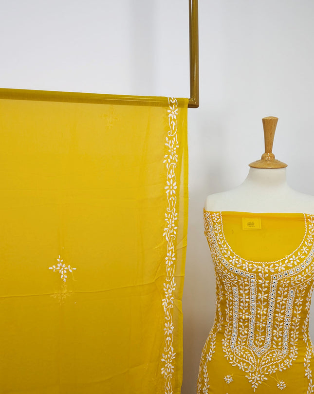 Handmade Pakka Tanka Embroidered Chiffon 2pc Unstitched