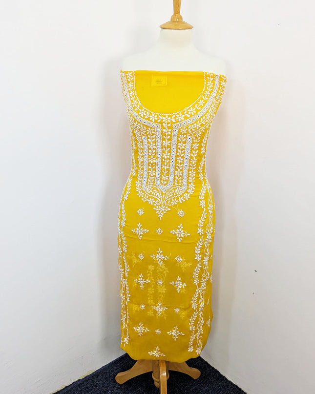 Handmade Pakka Tanka Embroidered Chiffon 2pc Unstitched