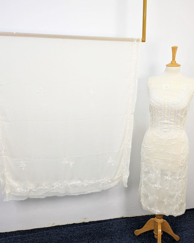 Handmade Pakka Tanka Embroidered Chiffon 2pc Unstitched
