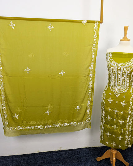 Handmade Pakka Tanka Embroidered Chiffon 2pc Unstitched