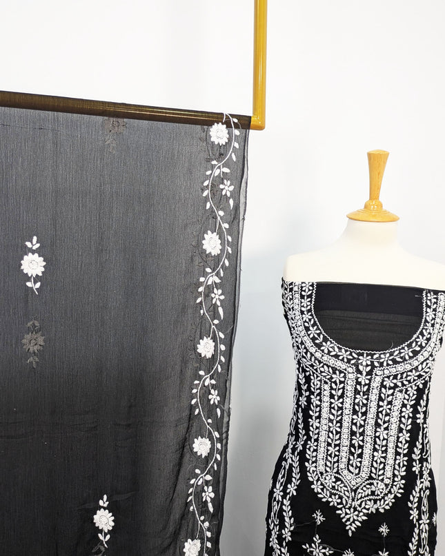 Handmade Pakka Tanka Embroidered Chiffon 2pc Unstitched