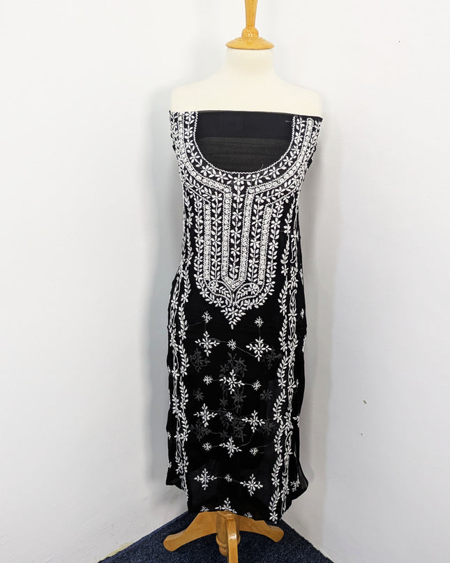 Handmade Pakka Tanka Embroidered Chiffon 2pc Unstitched