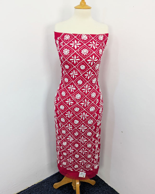 Handmade Pakka Tanka Embroidered Chiffon 2pc Unstitched