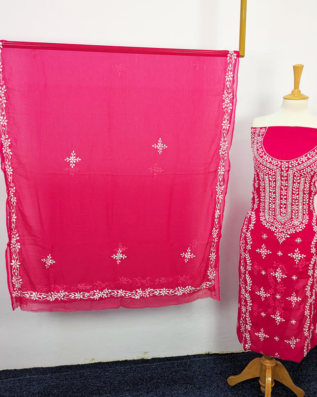 Handmade Pakka Tanka Embroidered Chiffon 2pc Unstitched