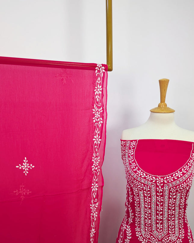 Handmade Pakka Tanka Embroidered Chiffon 2pc Unstitched