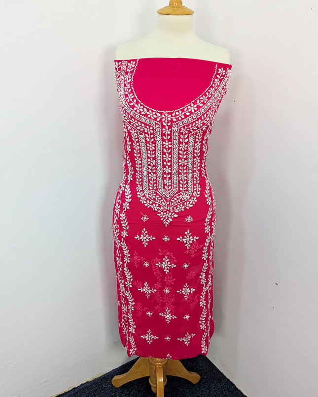 Handmade Pakka Tanka Embroidered Chiffon 2pc Unstitched