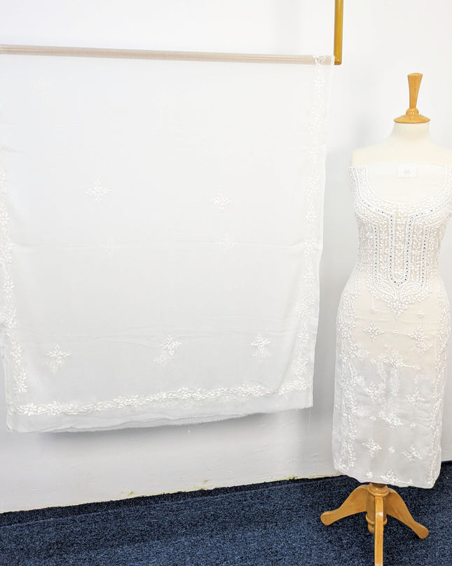 Handmade Pakka Tanka Embroidered Chiffon 2pc Unstitched