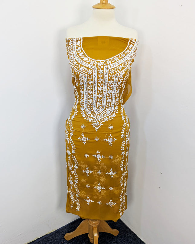 Handmade Pakka Tanka Embroidered Chiffon 2pc Unstitched