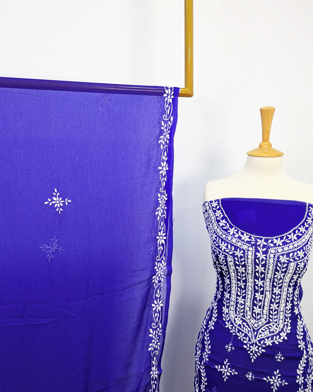 Handmade Pakka Tanka Embroidered Chiffon 2pc Unstitched