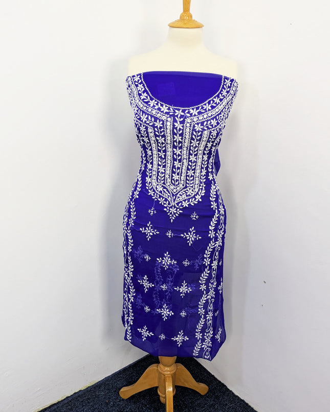 Handmade Pakka Tanka Embroidered Chiffon 2pc Unstitched
