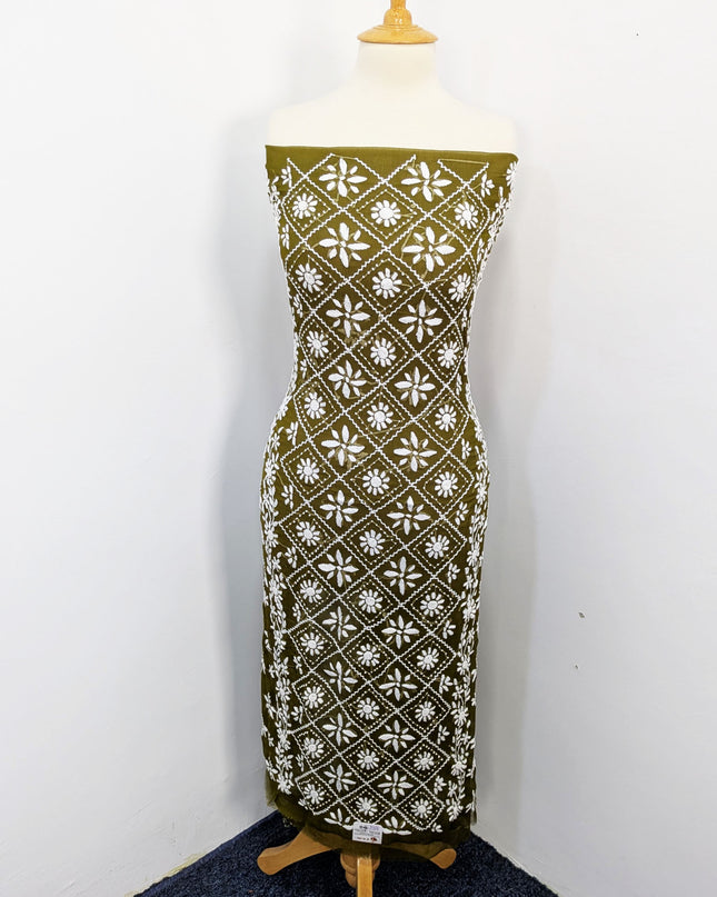 Handmade Pakka Tanka Embroidered Chiffon 2pc Unstitched