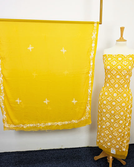 Handmade Pakka Tanka Embroidered Chiffon 2pc Unstitched